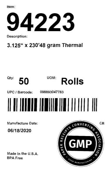 Shipping Label w GMP Mark